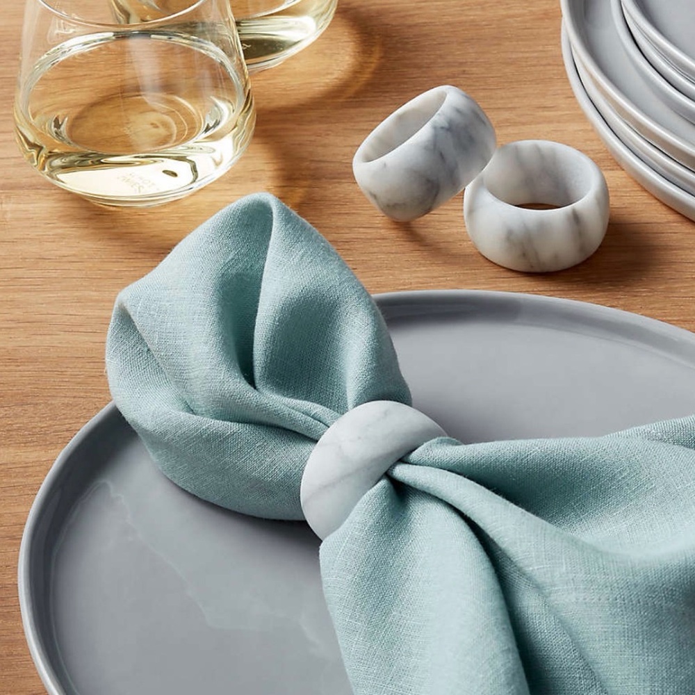 Crate&Barrel Marble Napkin Rings, set of 4
